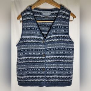 Eddie Bauer Vest Blue 2 button Medium